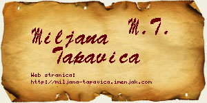 Miljana Tapavica vizit kartica